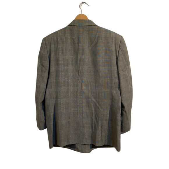 ROGATIS Brown Tweed Plaid Print Men's Vintage Suit Jacket Blazer Sz. S / M - Picture 2 of 12